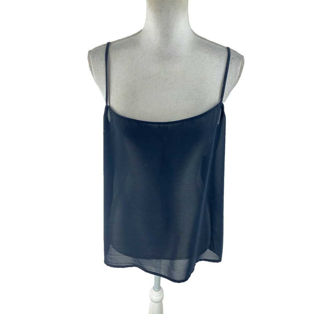 Emanuel Ungaro Womens 12/46 Spaghetti Strap Camisole Tank Flowy Sheer Thin Top
